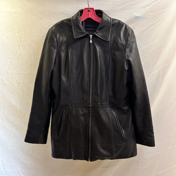 Wilson Leather Moto Jacket – Black Genuine Leather (Women’s Medium) - Picture 1 of 12